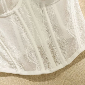 Camisolă-corset, croială Slim, lungime scurtă (40–50 cm), model floral, material poliester cu elastan