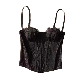 Camisolă-corset, croială Slim, lungime scurtă (40–50 cm), model floral, material poliester cu elastan