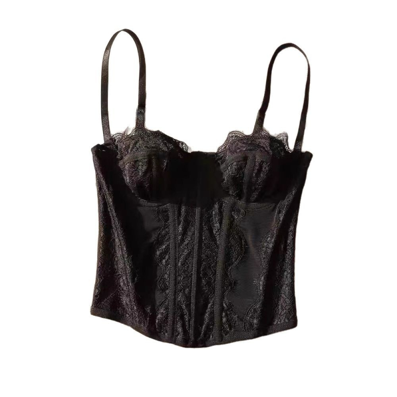 Camisolă-corset, croială Slim, lungime scurtă (40–50 cm), model floral, material poliester cu elastan