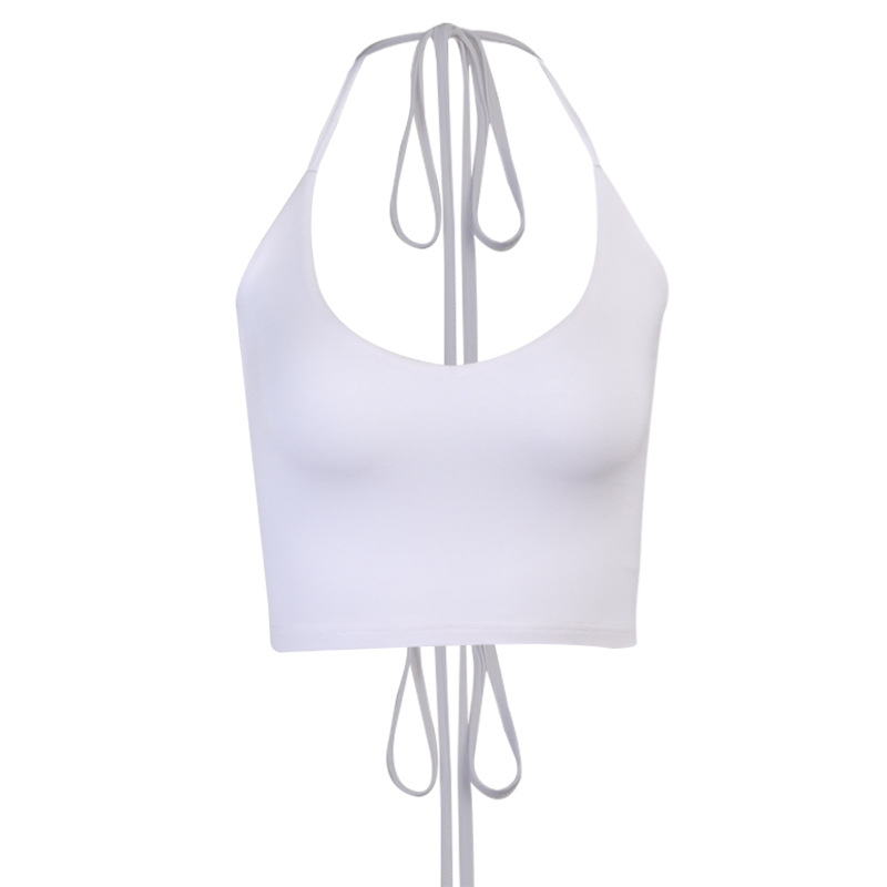 Ženski halter-top, uski kroj, kratka duljina 40–50 cm, poliester (≤30%), Ljeto 2023