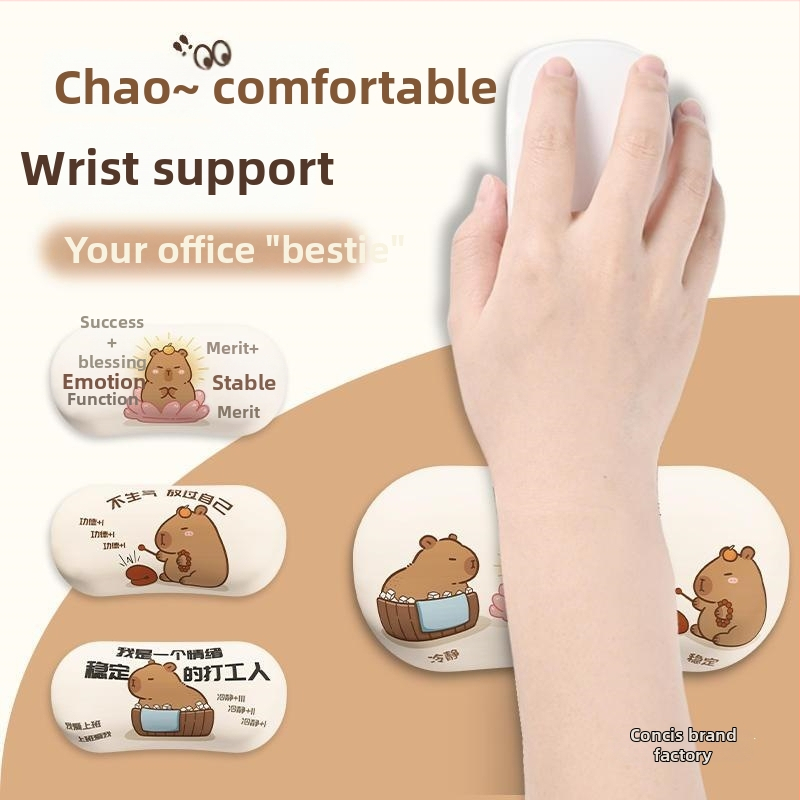 Podložak za zglob miša s kapibarom — silikonska, jednostrana, bez logotipa