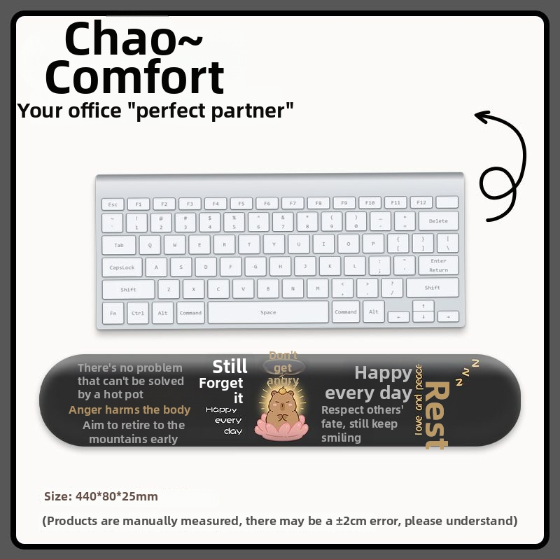 Podložak za zglob miša s kapibarom — silikonska, jednostrana, bez logotipa