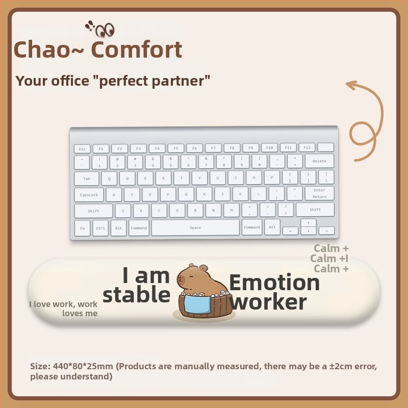 Podložak za zglob miša s kapibarom — silikonska, jednostrana, bez logotipa