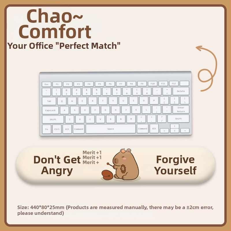 Podložak za zglob miša s kapibarom — silikonska, jednostrana, bez logotipa