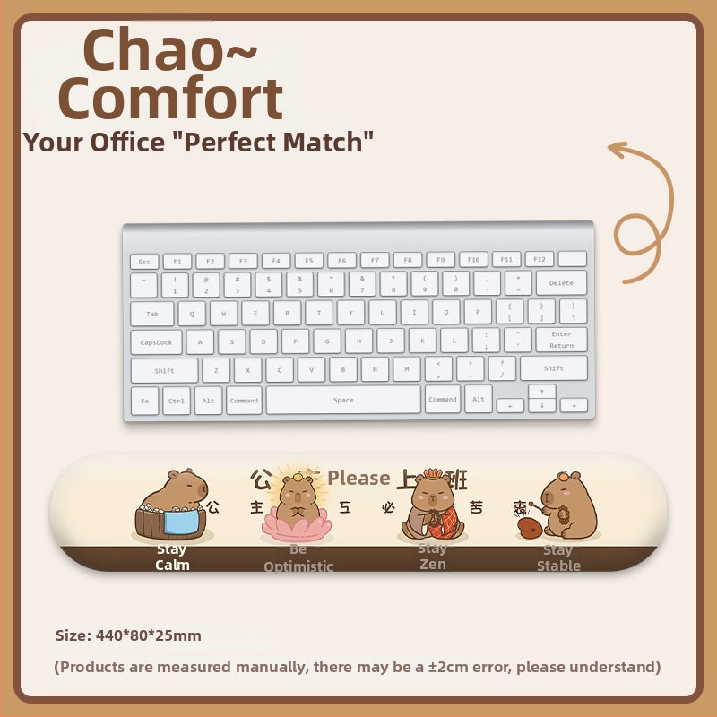 Podložak za zglob miša s kapibarom — silikonska, jednostrana, bez logotipa