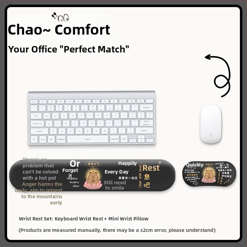 Podložak za zglob miša s kapibarom — silikonska, jednostrana, bez logotipa