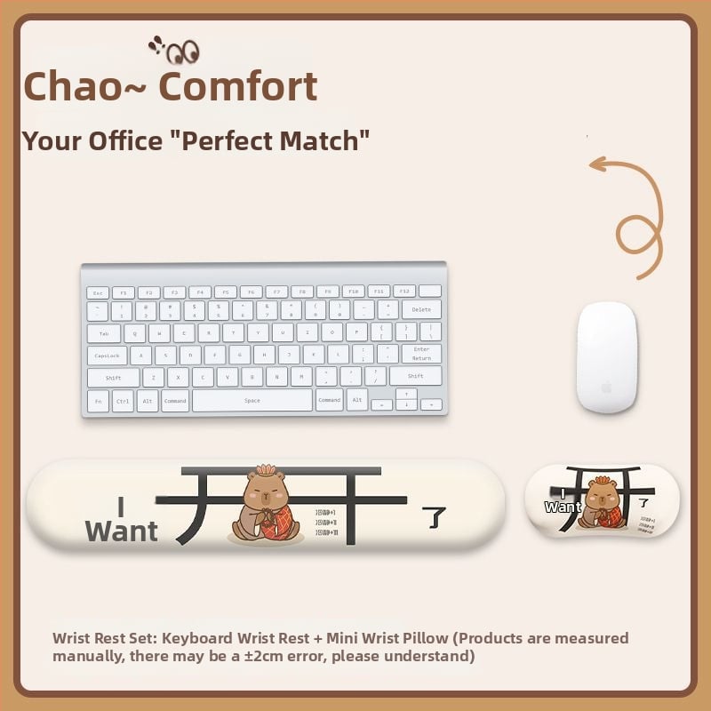 Podložak za zglob miša s kapibarom — silikonska, jednostrana, bez logotipa