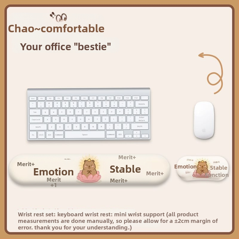 Podložak za zglob miša s kapibarom — silikonska, jednostrana, bez logotipa