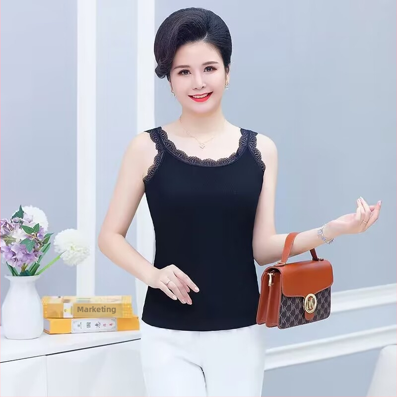 Top din dantelă din modal-viscoză, croială Slim, bretele tip sling, lungime normală, vară 2024