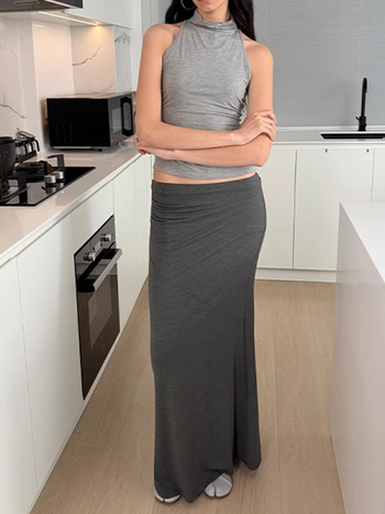 Top damă fără mâneci, halter, croială Slim-Fit, lungime 40–50 cm, monocrom, bumbac 90–95%, stil street hipster