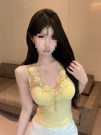 Camisolă din dantelă cu strasuri, fără mâneci, decolteu în V, ultra-scurtă, țesătură plasă cu model 3D, bretele subțiri