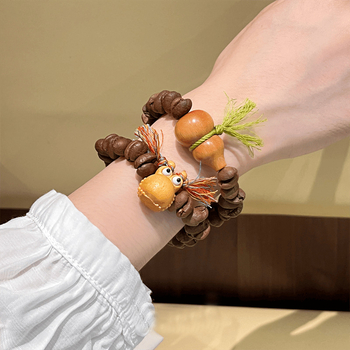 Brățară handmade din boabe de cafea și lemn de santal, stil drăguț, unisex cu mărgele zodiacale