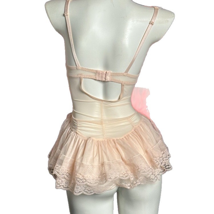 Sutien push-up cu coaste, imprimeu floral, plasă transparentă, nailon, ultra-subțire 81–100 g/m²