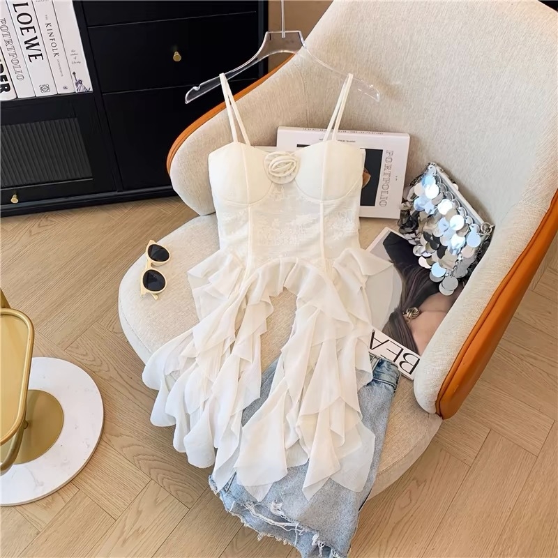 Camisolă din bumbac cu dantelă, cu căptușeală pentru bust încorporată, decolteu în V, ușoară și versatilă pentru femei