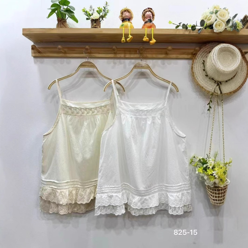 Top dama cu bretele, croială lejeră, bumbac 70–80%, monocrom, vară 2025