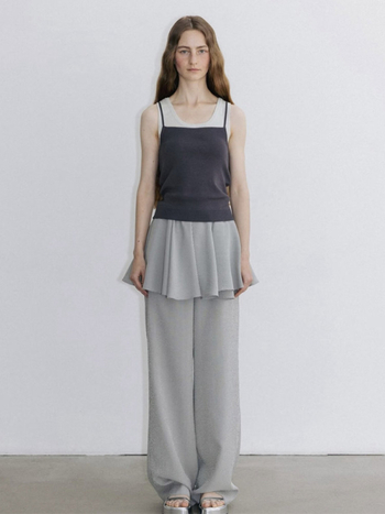 Top tricotat pentru femei, croi slim, stil pulover, amestec de bumbac 95% bumbac, vară 2025, casual