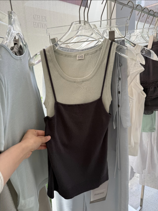 Top tricotat pentru femei, croi slim, stil pulover, amestec de bumbac 95% bumbac, vară 2025, casual