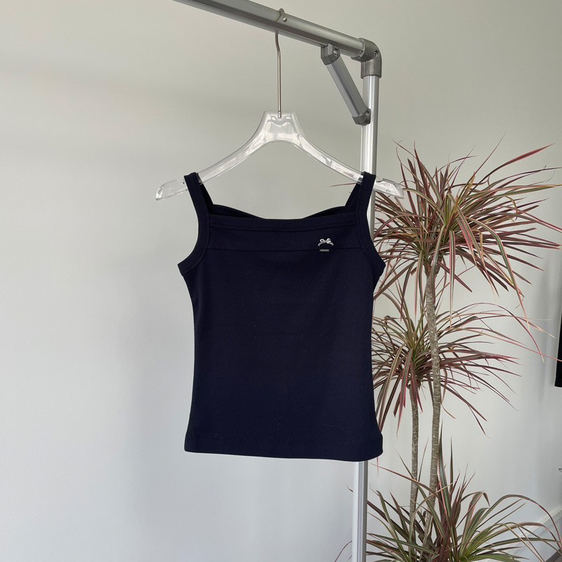 Top de bază slim-fit, stil sling, lungime scurtă, bumbac 50–70%