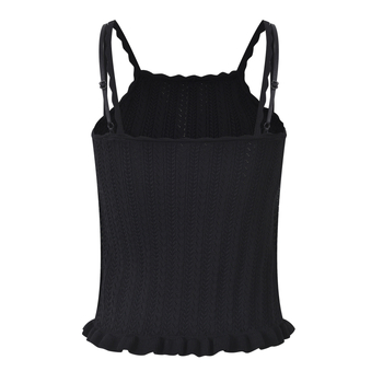 Top tricotat fără mâneci, nod papion și perle, croială Slim, lungime scurtă 40–50 cm, Material Ice Silk, fibră de viscose <30%, Vara 2025