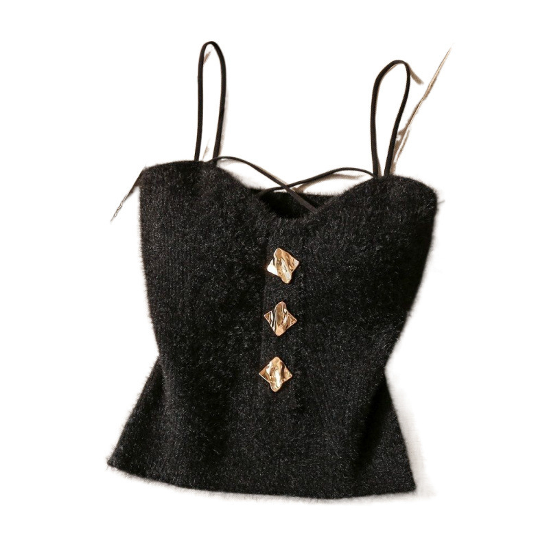 Top camisole pentru femei, stil sling, croială Slim, 95% viscoză, Sezonul de iarnă 2024