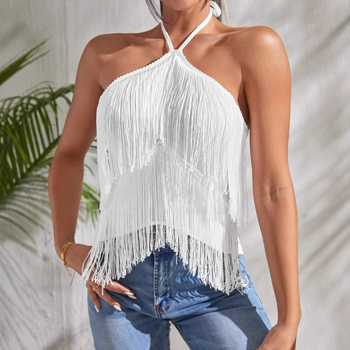 Top halter, bretele cu șiret la umeri, poliester, 90-95% poliester, croială Slim