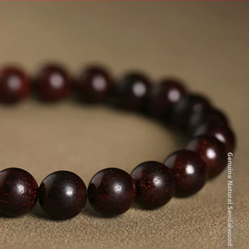 Brățară unisex cu lemn natural de rosewood cu frunze mici, mărgele Hetian jade, lemn de ebono și lemn de santal în stil antic