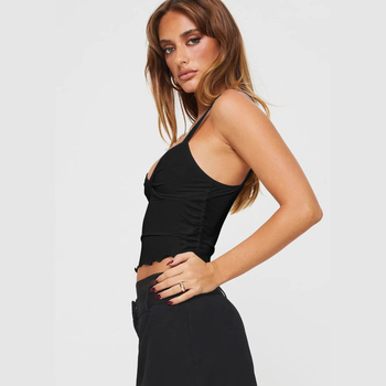 Camisolă pentru femei – croială Slim, bretele duble, țesătură poliester, conținut poliester 95%+