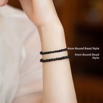 Brățară subțire din obsidian, handmade, unisex stil Ins, cadou pentru călătorii, lansare vară 2024