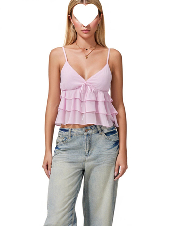 Top halter din plasă - stil european-american, talie subțire, amestec poliester-spandex, model uni