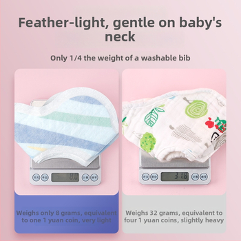 Bavetă de unică folosință pentru bebeluși de la Deyou – țesătură nețesută impermeabilă, absorbantă, cu model imprimat, potrivită pentru sugari și copii mici