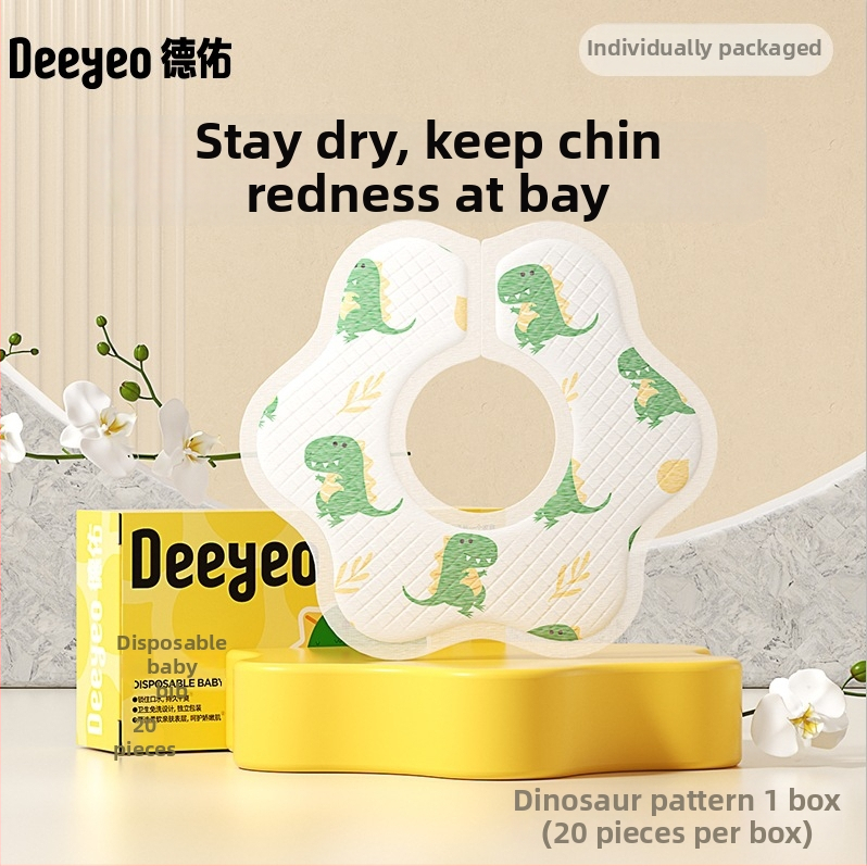 Bavetă de unică folosință pentru bebeluși de la Deyou – țesătură nețesută impermeabilă, absorbantă, cu model imprimat, potrivită pentru sugari și copii mici