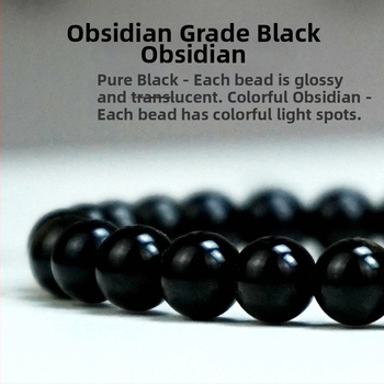 Brățară subțire din obsidian - Handmade, unisex, stil retro, lansare vară 2024, tendință de personalitate