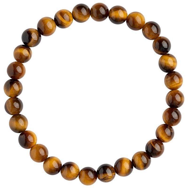 Brățară cu mărgele din piatră ochi de tigru, unisex, stil etnic, design de rozariu budist cu cerc unic