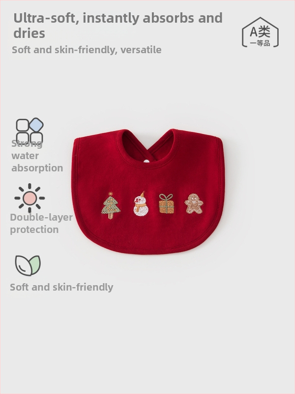 Prosop dublu din bumbac pentru saliva bebelușilor – absorbant, model desen animat, unisex, pentru nou-născuți până la 3 ani