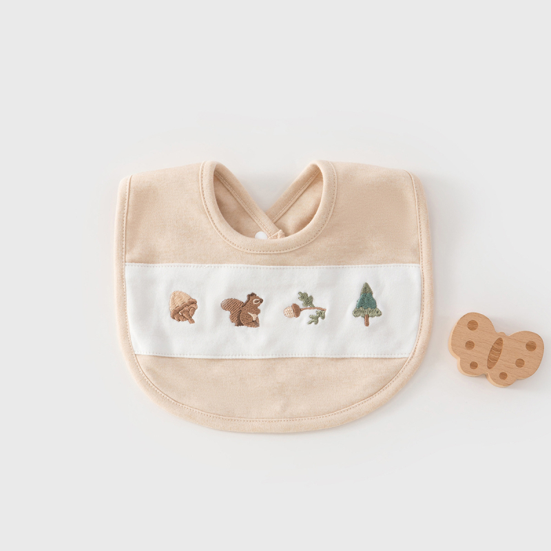 Prosop dublu din bumbac pentru saliva bebelușilor – absorbant, model desen animat, unisex, pentru nou-născuți până la 3 ani