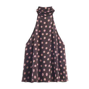 Halter-top s mašnicom, chiffon tkanina, polyester smjesa 30–50%, uski kroj, Zima 2025