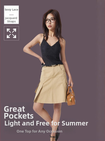 Camisolă cu model floral, amestec nylon-spandex, lungime scurtă 40–50 cm, croială slim (bretele)