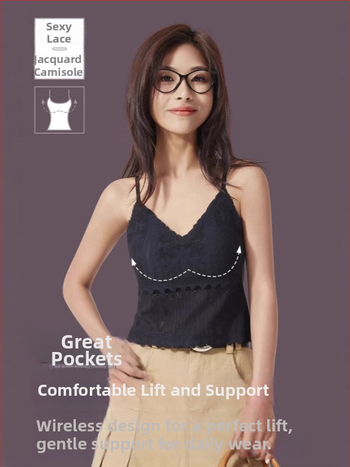 Top Camisole pentru femei - decolteu în V, bretele, model floral, lungime scurtă, nylon/spandex