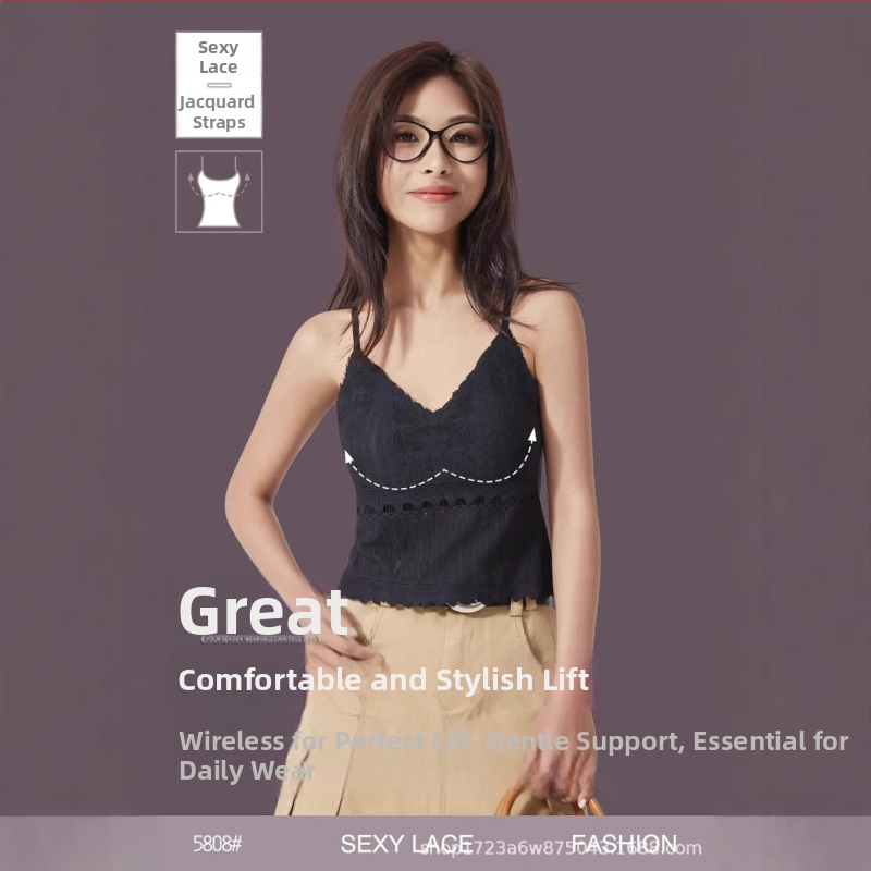 Top Camisole pentru femei - decolteu în V, bretele, model floral, lungime scurtă, nylon/spandex