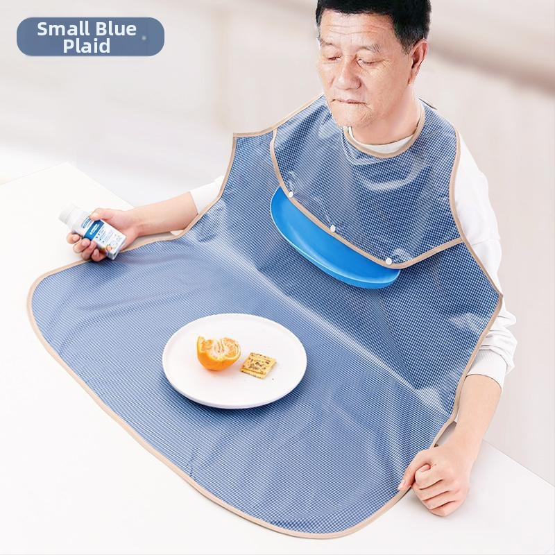 Șorț pentru hrănire, în stil guler, impermeabil, poliester, model în grilă, unisex (Impermeabil; Poliester; Model în grilă; Stil guler; Unisex)