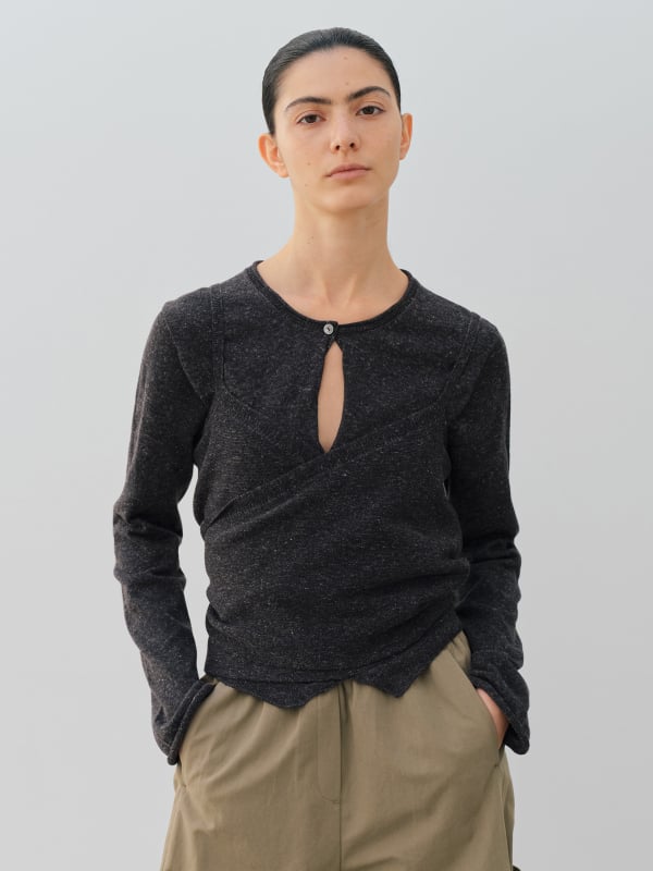MO*A ženski pleteni top s jednom naramenicom — proljeće/ljeto, jednostavan casual stil, jednobojan