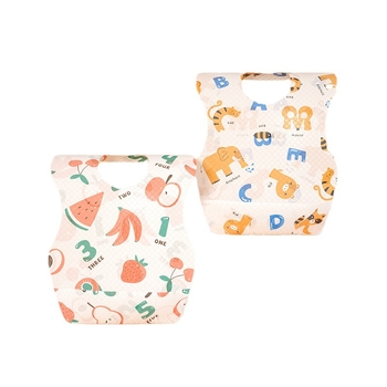 Bib de unică folosință pentru bebeluși, model cu desene animate, material nețesut impermeabil PE, pentru copii 1–3 ani