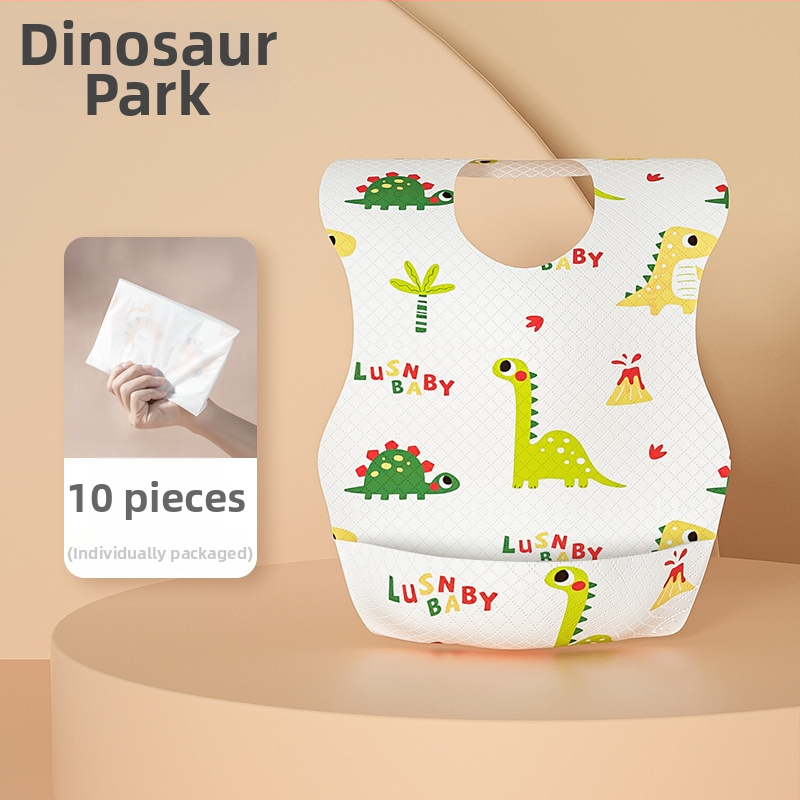 Bib de unică folosință pentru bebeluși, model cu desene animate, material nețesut impermeabil PE, pentru copii 1–3 ani