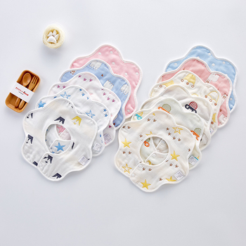 Salivator bebeluș din tifon și bumbac, anti-murdărire, model animale/desene animate, pentru sugari și copii mici (0-3 ani)