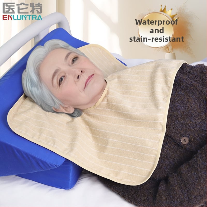 Bib pentru adulți Yilunte, impermeabil și rezistent la murdărie, țesătură de prosop, fibră de poliester, model în dungi