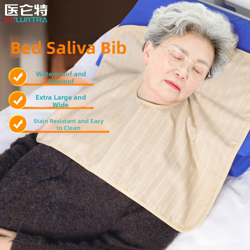 Bib pentru adulți Yilunte, impermeabil și rezistent la murdărie, țesătură de prosop, fibră de poliester, model în dungi