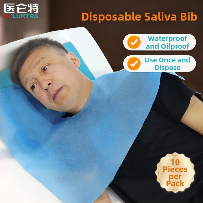 Bib pentru adulți Yilunte, impermeabil și rezistent la murdărie, țesătură de prosop, fibră de poliester, model în dungi