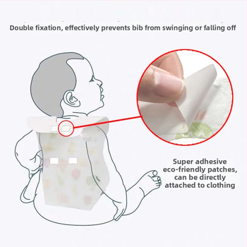 Bibs unice pentru bebeluși cu buzunar, impermeabil, material nețesut, model animale/desene animate, potrivit pentru sugari și copii mici