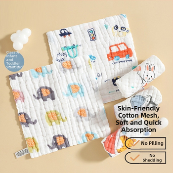 Prosop din tifon de bumbac cu șase straturi pentru față și salivă, potrivit pentru copii 3–8 ani, Primăvara 2025