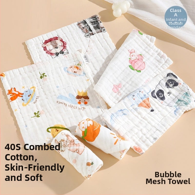 Prosop din tifon de bumbac cu șase straturi pentru față și salivă, potrivit pentru copii 3–8 ani, Primăvara 2025